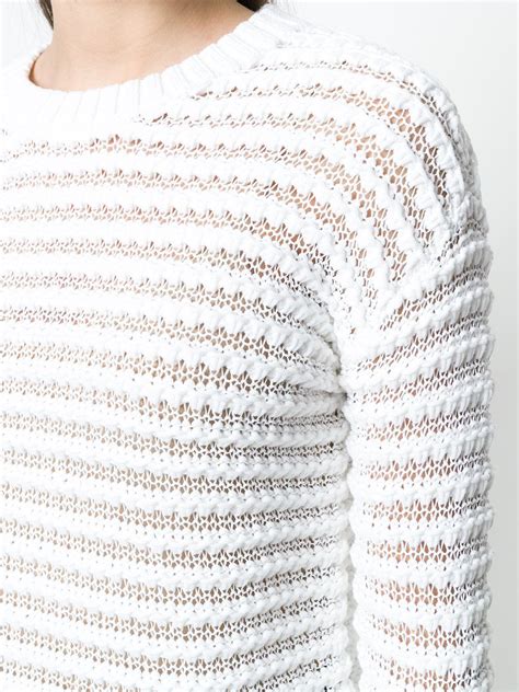 michael michael kors open weave knit pullover linen sweater|Open.